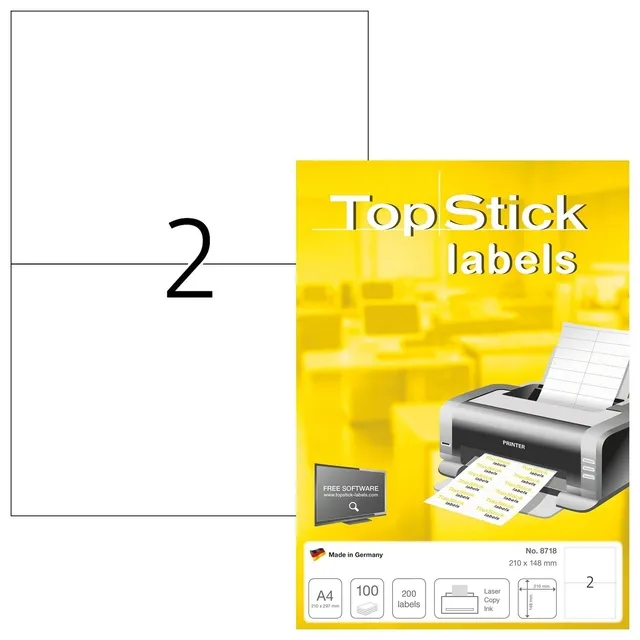 TopStick Etiket TopStick 8718 210x148mm wit 200 stuks
