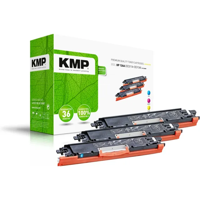 KMP H-T149CMY Tonercassette Combipack vervangt HP 126A, CE311A, CE312A, CE313A Cyaan, Magenta, Geel 1000 bladzijden Compatibel Toner multipack Cyaan;Magenta;Geel