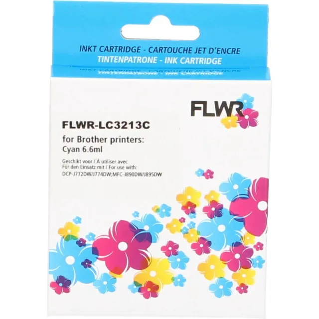 FLWR Cartridges / Brother LC-3213 / cyaan / Geschikt voor Brother