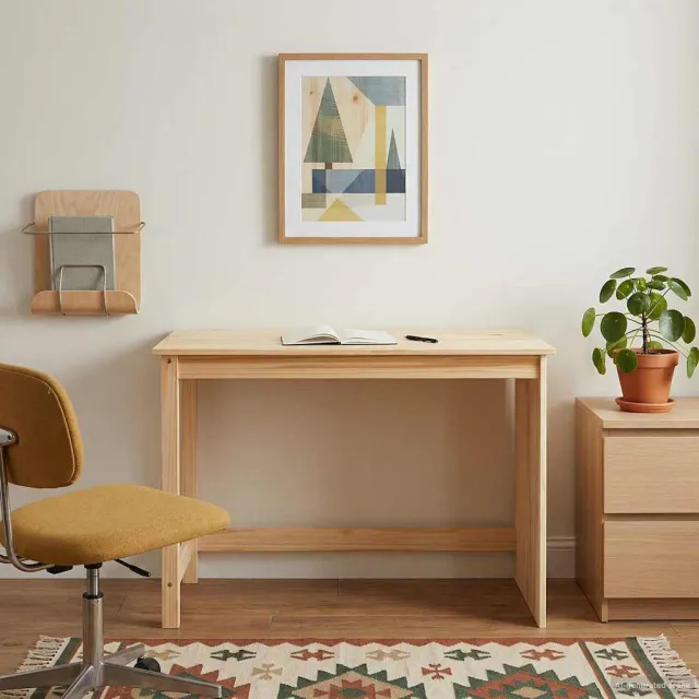vidaXL Bureau MOSS Bruin 112 x 50 x 75 cm Massief Vurenhout, foto 2