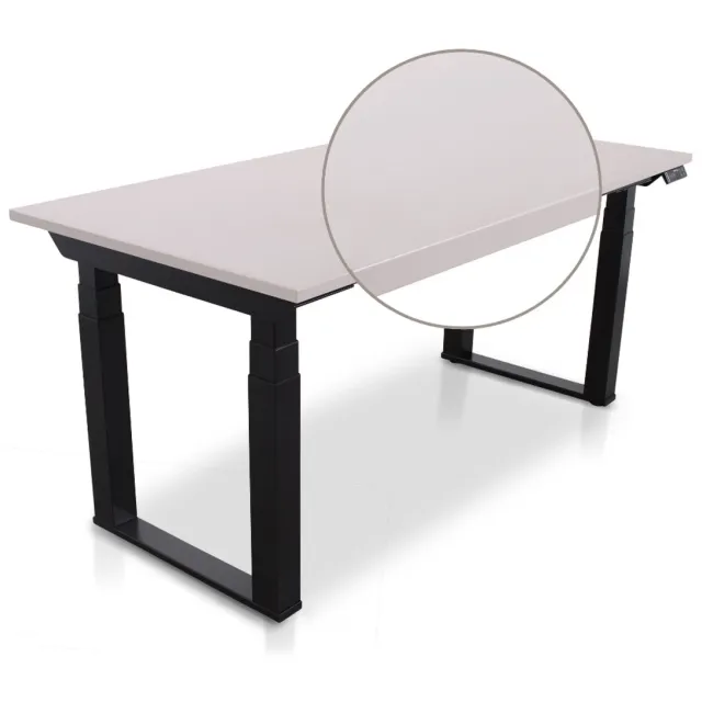 Multi Ratio Lineaflex MRC SOLID Zit-Sta Bureau – Elektrisch Verstelbaar – 160x80 cm – Blad Sand Grey – Zwart Frame – ARBO Norm NEN-EN 527 – Met memorybediening – 200 KG Draagvermogen – 130 cm Hoog