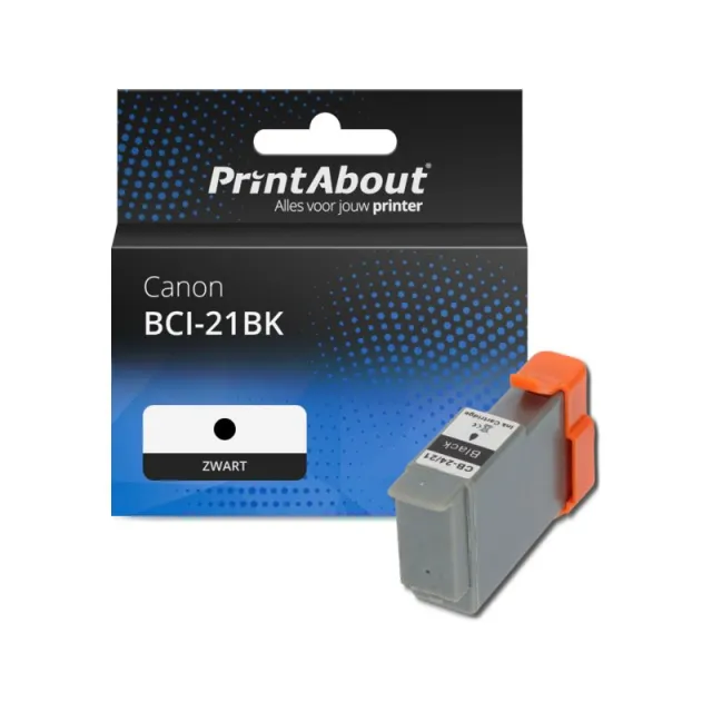 PrintAbout huismerk Inktcartridge BCI-21BK Zwart Geschikt voor Canon