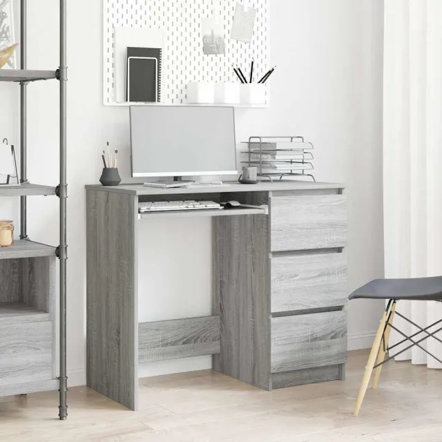 vidaXL Bureau 90x45x76 cm bewerkt hout sonoma eikenkleurig, foto 2