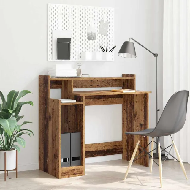 vidaXL Bureau Oudhout 97 x 45 x 90 cm Bewerkt hout bruin, foto 2