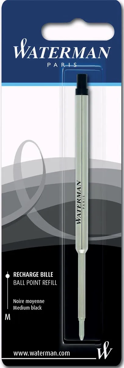 Waterman vulling voor balpen medium, zwart, op blister