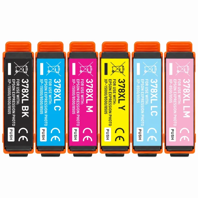 Boxstuff Inkt geschikt voor 378XL - Compatibel met Epson 378 XL - Inkt Cartridge 6-pack voor Epson Expression Photo XP-8500 / XP-8505 / XP-15000 / XP-8600 / XP-8605 / XP-8700 - Pack Kleur en Zwart Zwart en Kleur