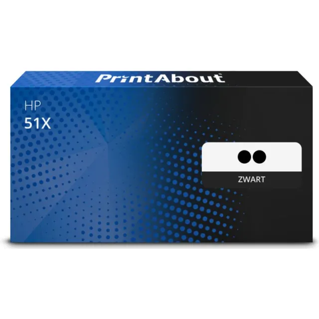 PrintAbout huismerk Toner 51X (Q7551XD) Zwart Multipack Hoge capaciteit Geschikt voor HP
