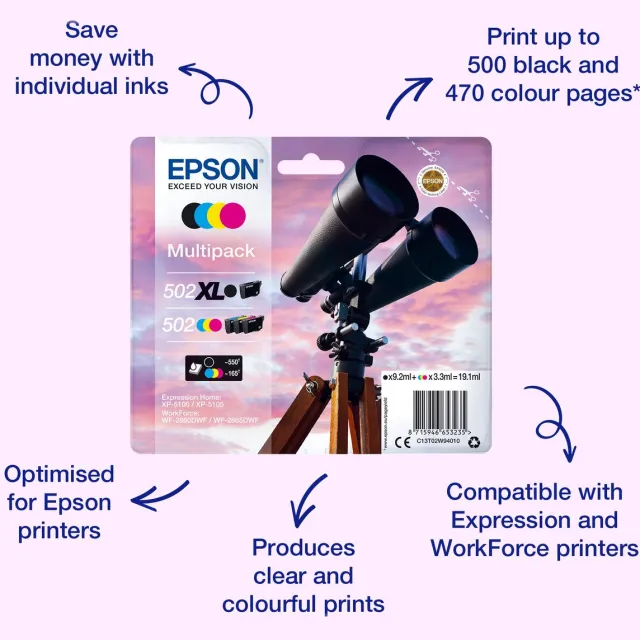 Epson Multipack 4-colours 502 EasyMail Zwart