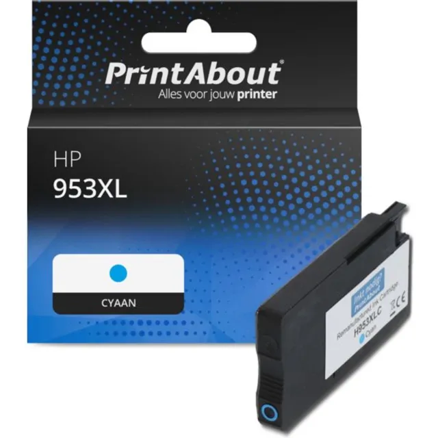 PrintAbout Huismerk HP 953XL (F6U16AE) Inktcartridge Cyaan Hoge capaciteit