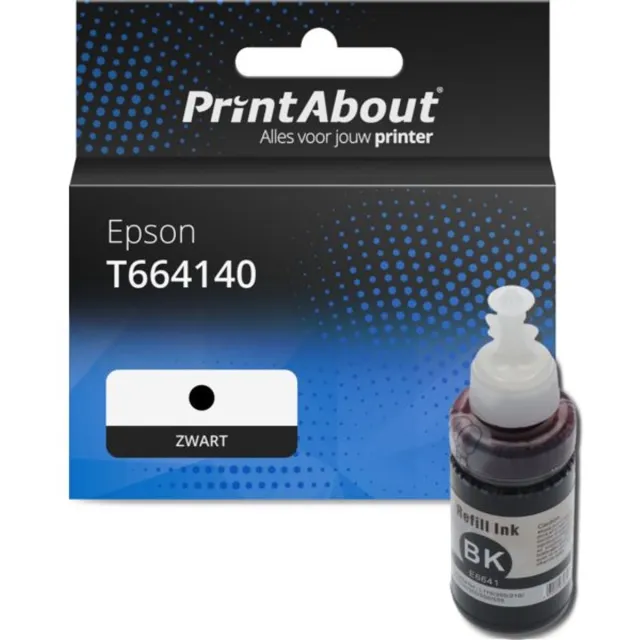 PrintAbout huismerk Inktcartridge T664140 Zwart geschikt voor Epson