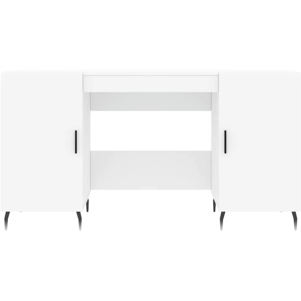 vidaXL Bureau 140x50x75 cm bewerkt hout wit, foto 4
