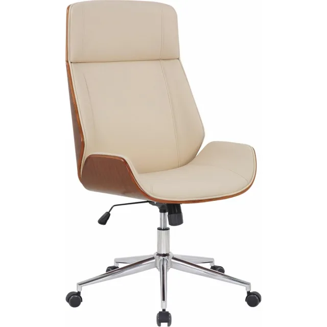 CLP Varel Bureaustoel - Ergonomisch - Voor volwassenen - Kunstleer - walnoot/creme