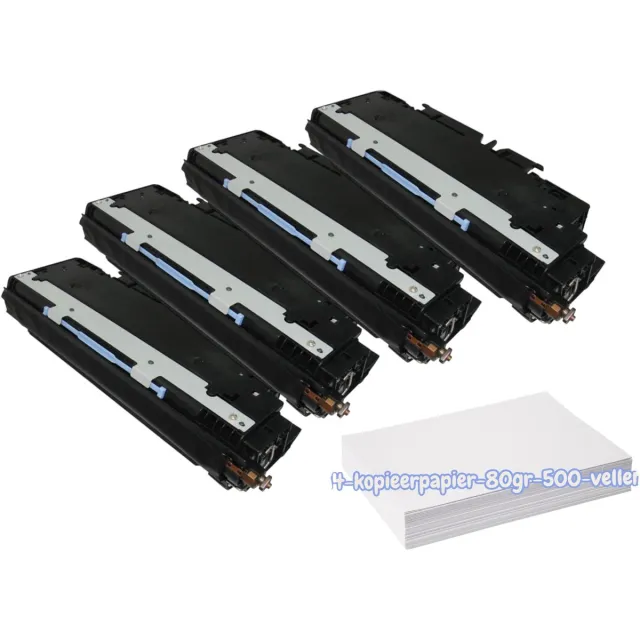 KATRIZ huismerk toner Q2670A Zwart + Q2671A Cyaan + Q2672A Geel + Q2673A Magenta (HP 308A) | 4 stuks | 6000 pagina’s zwart & 4000 pagina’s kleur + Kopieerpapier-A4-80GR-500vellen-wit | Geschikt voor HP Color LaserJet 3500 / 3550 / 3700 series Zwart, Cyaan, Magenta, Geel