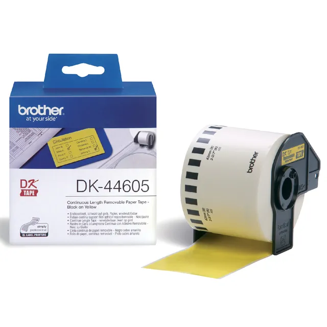 Brother Etiket Brother DK-44605 doorlopend 62mm 1 rol á 30m geel