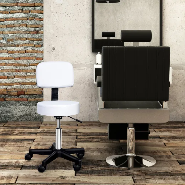 CHICFURN Bureaukruk - Hoogteverstelbaar - Met rugleuning - Wit