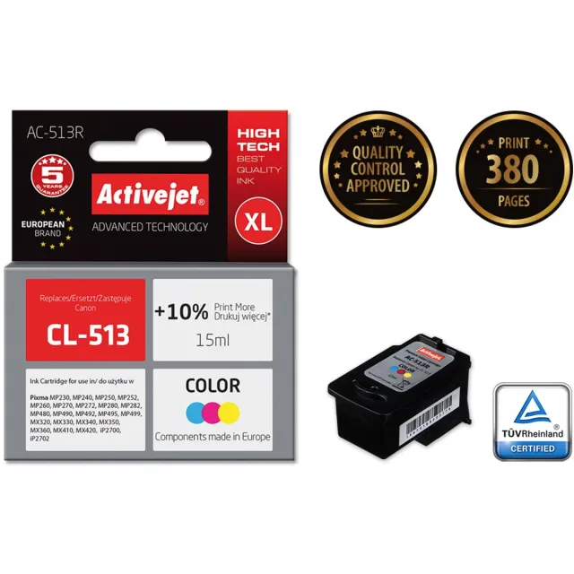 ActiveJet Originele inkt cartridge Activejet AC-513R Cyaan/Magenta/Geel Cyaan;Magenta;Geel