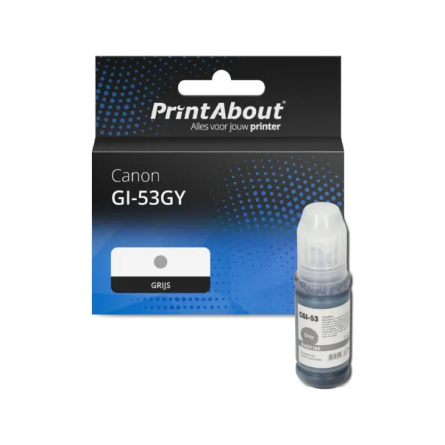 PrintAbout huismerk Inktcartridge GI-53GY Grijs Geschikt voor Canon
