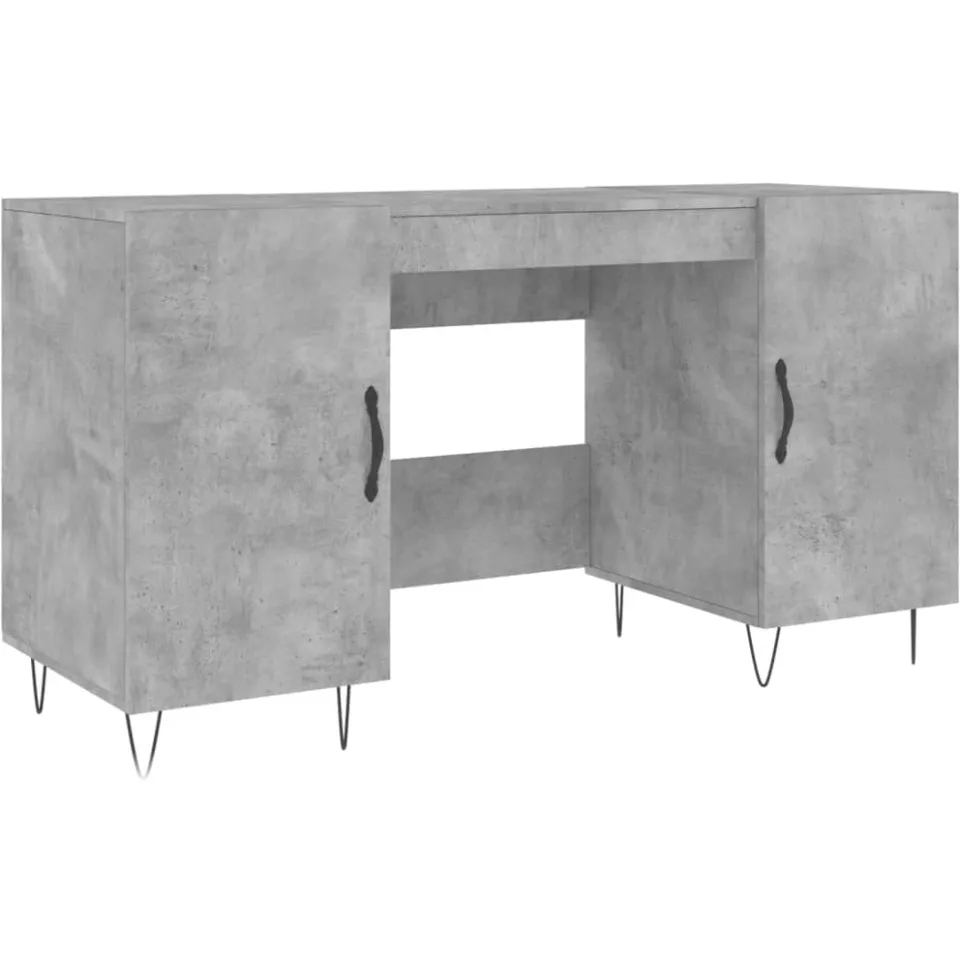 vidaXL Bureau 140x50x75 cm bewerkt hout betongrijs grijs, foto 3