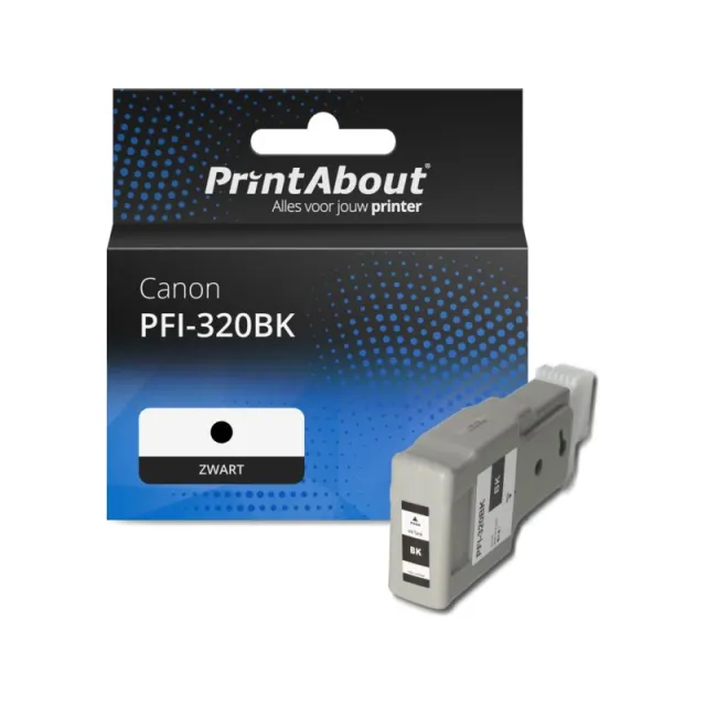 PrintAbout huismerk Inktcartridge PFI-320BK Zwart Hoge capaciteit Geschikt voor Canon