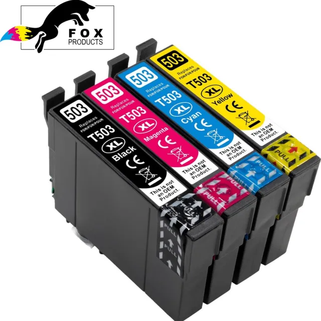 FoxProducts 503 / 503XL / T503 - 4 stuks cartridge - geschikt voor Epson - WorkForce WF-2960 - WF-2960DWF - WF-2965DWF - XP-5200 - XP-5205 Cyan, Magenta, Yellow, Black