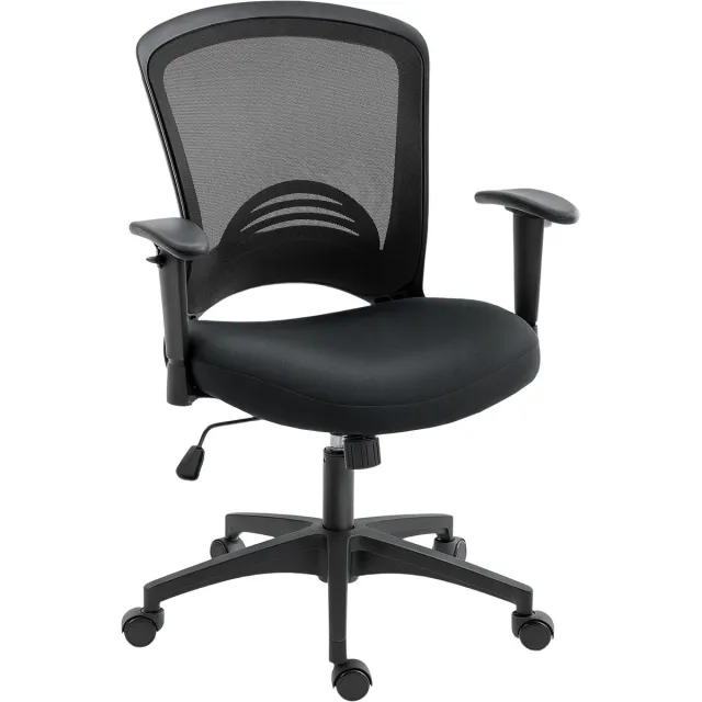 ECTEATOY Bureaustoel - Ergonomische Bureaustoel - Verstelbare Ergonomische Mesh Bureaustoel – Draaibaar met Wipfunctie, Armleuningen, Zwart
