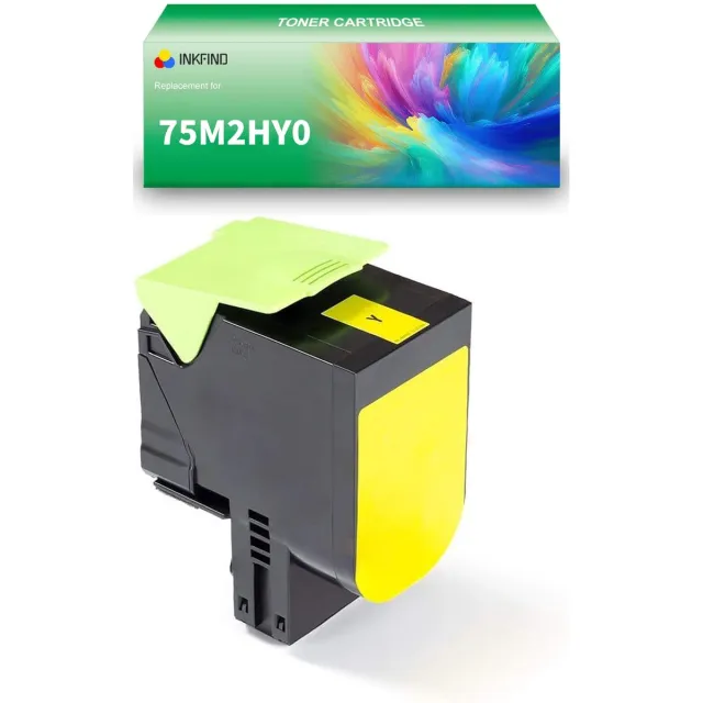 INKFIND 75M2HY0 Geel tonercartridge compatibel met Lexmark 75M2HY0 Geel geschikt voor Lexmark CS531dw/CX532adwe - 1-pack Geel Geel x 1