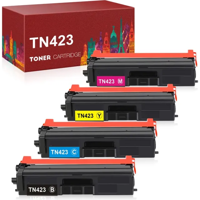 WeCare Geschikt voor Brother TN-423 / 423 Toner cartridges - Multipack 4 Toners - Geschikt voor Brother DCP-L8410 - HL-L8260CDW - HL-8360DW - MFC-L8690CDW - MFC-L8900CDW