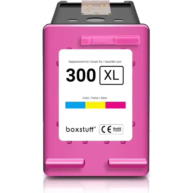 Boxstuff Inkt geschikt voor 300 XL - (CC644EE) Compatibel met HP 300 / 300XL - Inkt Cartridge Kleur voor HP PhotoSmart D110a / D110b / C4600 / C4635 / C4640 / C4680 / C4740 / C4750 / C4780 DeskJet D2560 / F2400 / F2410 / F2480 Printer - Pack Kleur