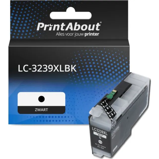 PrintAbout huismerk Inktcartridge LC-3239XLBK Zwart Hoge capaciteit geschikt voor Brother