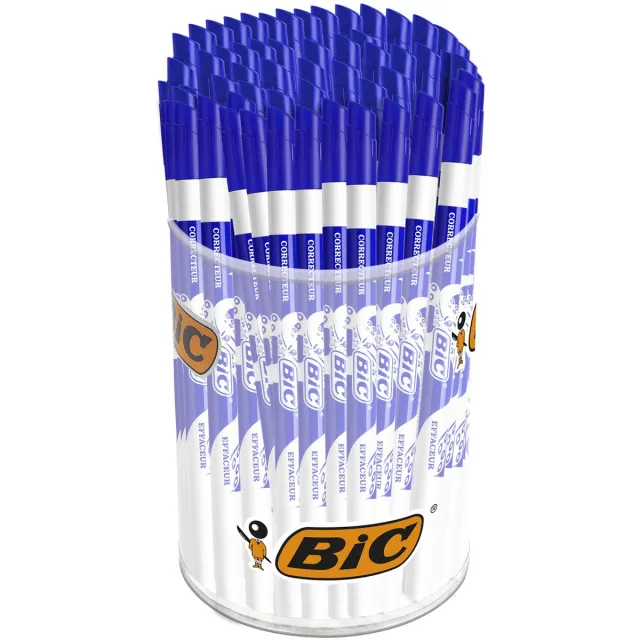 Bic inktuitwisser Ink Eater, plastic pot met 60 stuks blauw