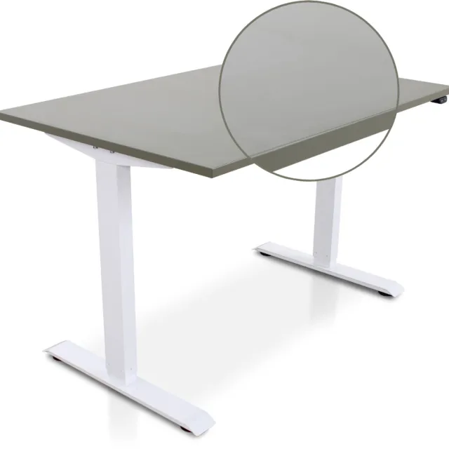 Multi Ratio Lineaflex MRC EASY Zit-Sta Bureau – Elektrisch Verstelbaar – 120x80 cm – Blad Forest Green – Wit Frame – Inclusief Stekkerdoos & Kabelklemmen