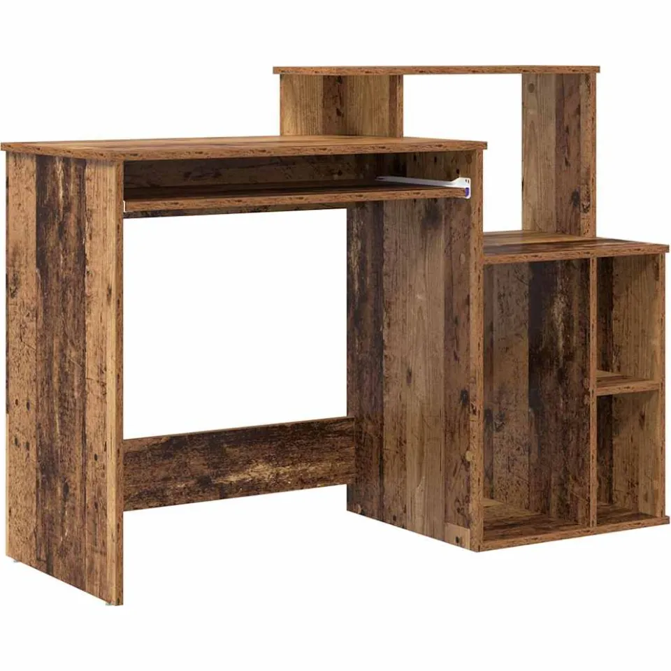vidaXL Bureau Oud Hout 120,5 x 44 x 88,5 cm Bewerkt hout Bruin