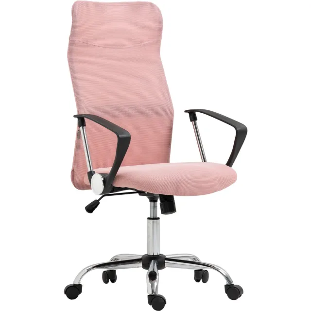 Homcom bureaustoel - meshstof - 63x65x119cm - roze