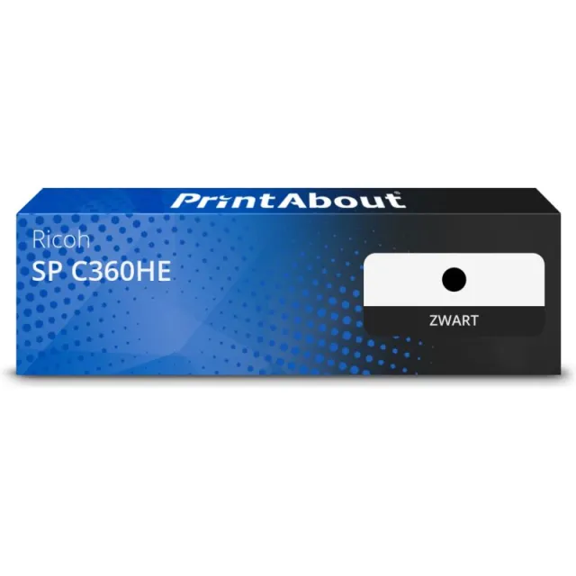 PrintAbout huismerk Toner SP C360HE (408184) Zwart Hoge capaciteit Geschikt voor Ricoh