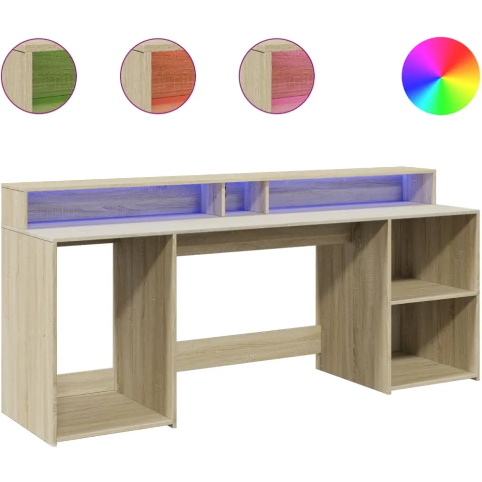 vidaXL Desk Sonoma Eiken 200 x 55 x 91 cm Engineered Wood Bruin
