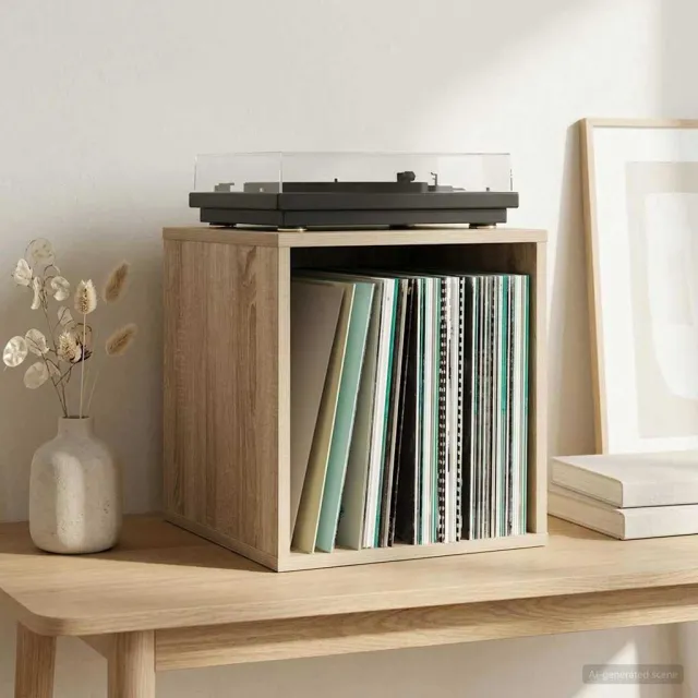 vidaXL Vinyl Album Doos 2 st Sonoma Eiken 37 x 36,5 x 38 cm Bruin