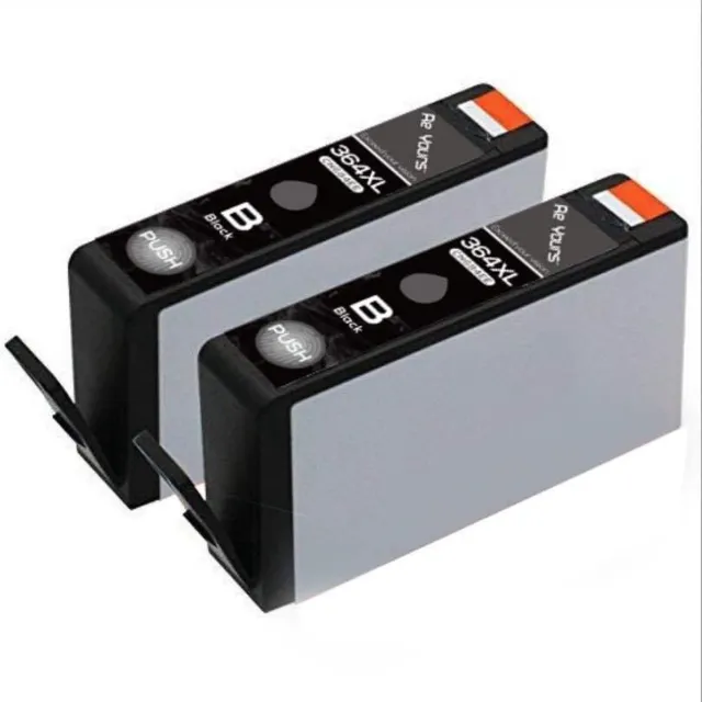 Reyours 364 XL 364XL Compatible HP Inktcartridge Zwart 2-pack met chip