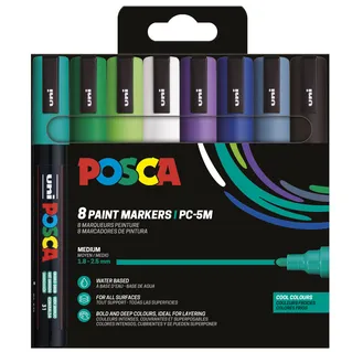 Posca Paintmarker Uni POSCA PC5M medium koel assorti set à 8 stuks