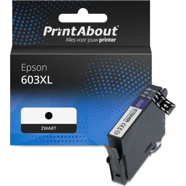 PrintAbout huismerk Inktcartridge 603XL (C13T03A14010) Zwart Hoge capaciteit geschikt voor Epson