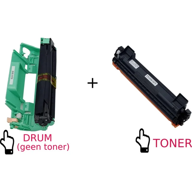 KATRIZ Huismerk Drum DR1050 + 1x Toner TN1050/TN1075 – Compatible voor Brother DCP-1610W, HL-1110, MFC-1910W e.a. – Hoge Capaciteit – Alternatief voor originele cartridges Zwart