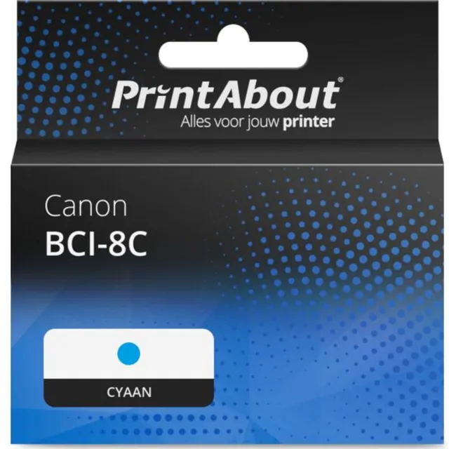 PrintAbout Huismerk Canon BCI-8C Inktcartridge Cyaan