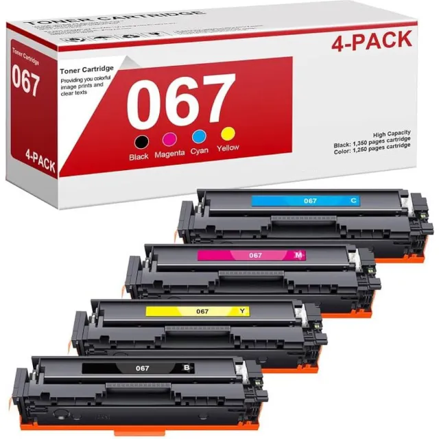 WeCare 4-pack | Toners voor Canon 067 / 067H | XXL Capaciteit | Geschikt voor I-Sensys LBP 630C, 631CW, 633CDW, MF 650C, 651CW, 652CW, 655CDW, 655CW, 657CDW, 657CW, 658CW Zwart, Cyaan, Magenta, Yellow