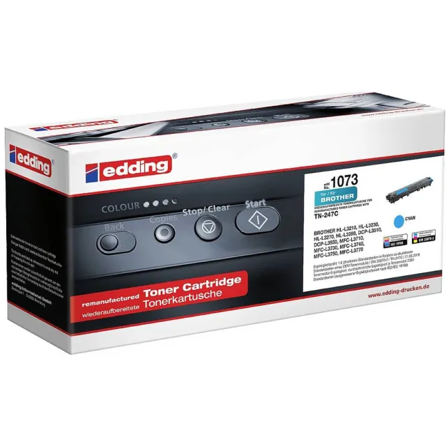 Edding Toner vervangt Brother TN-247C Compatibel Cyaan 2300 bladzijden EDD-1073 18-1073 Kleurloos