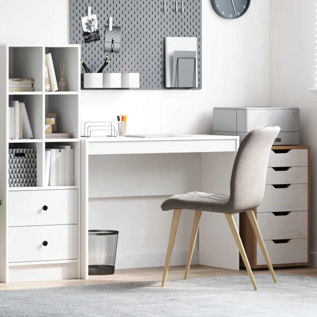 vidaXL Bureau Wit 100 x 40 x 76 cm, foto 2