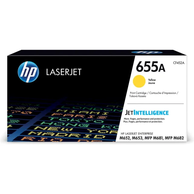Hp toner 655A, 10 500 pagina's, OEM CF452A, geel