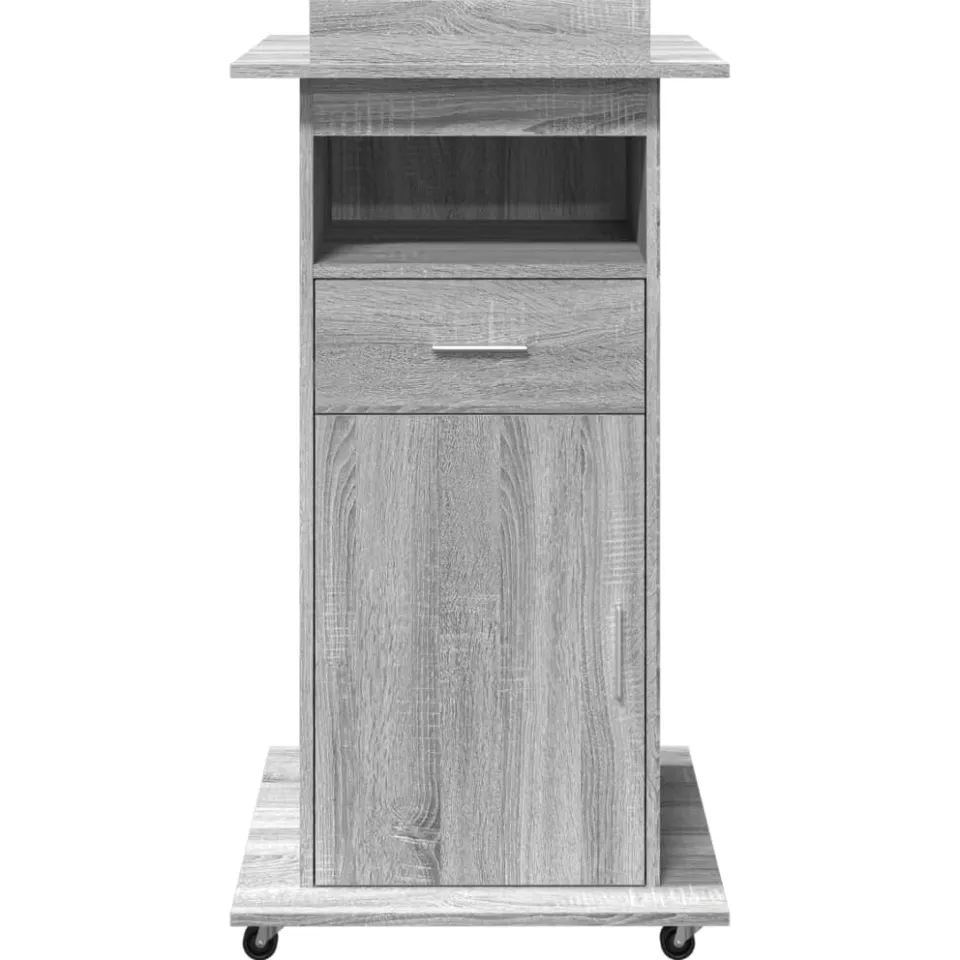 vidaXL Lessenaar met wielen en lade 55x55x107 cm hout grijs sonoma, foto 4