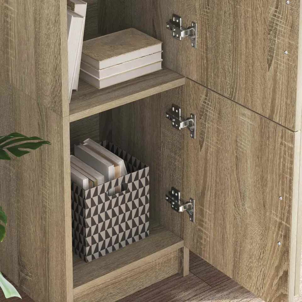 vidaXL Bureau Sonoma Eiken 133.5 x 50 x 124 cm 2 st, foto 3