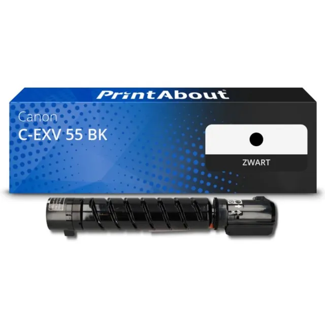 PrintAbout huismerk Toner C-EXV 55 BK Zwart geschikt voor Canon