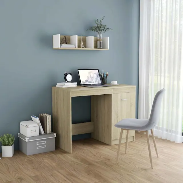 vidaXL Bureau 100x50x76 cm bewerkt hout sonoma eikenkleurig, foto 2