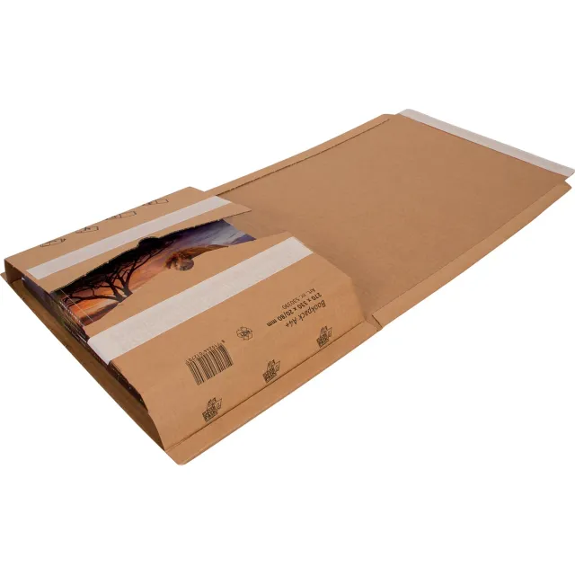 Cleverpack wikkelverpakking uit golfkarton, ft 270 x 330 x 20 / 80, pak van 10 stuks bruin